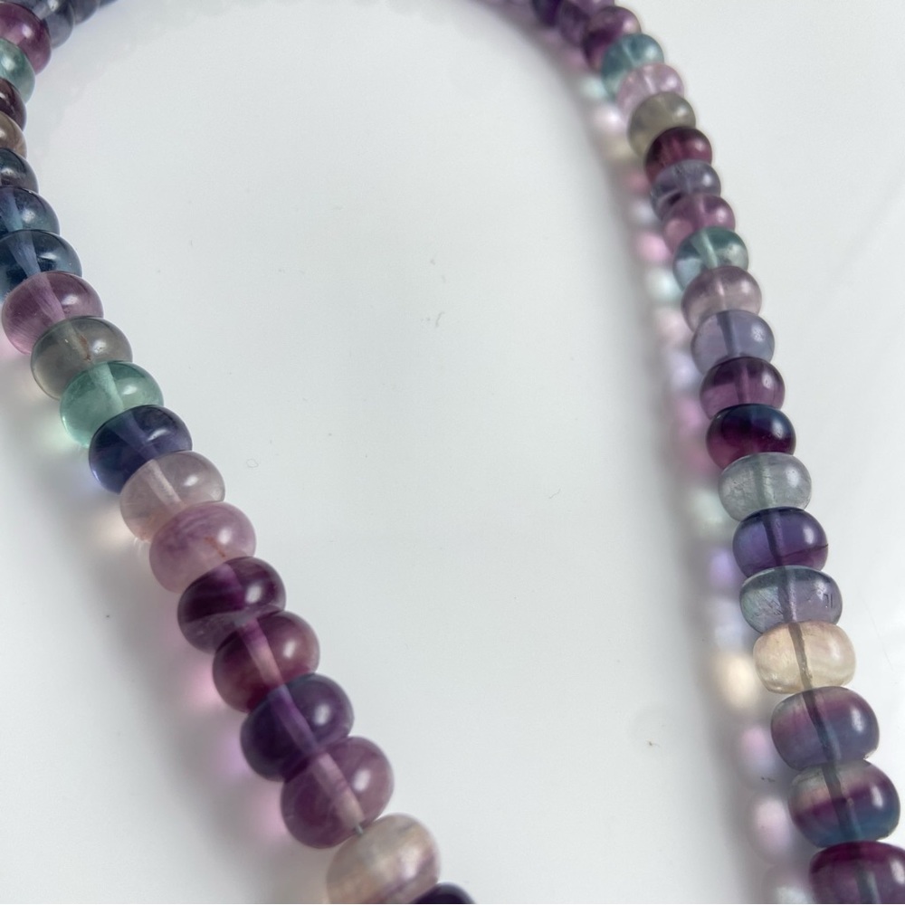 Multicolor Fluorite Gemstone Beaded Necklace - image 3